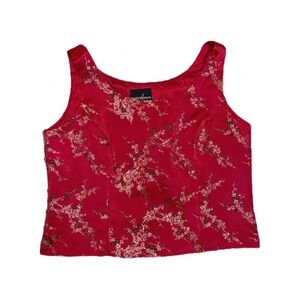 Vintage 90s Red Corset Floral Top